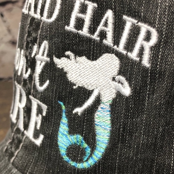 "Mermaid Hair Don’t Care" Embroidered Cap - Picture 3 of 8